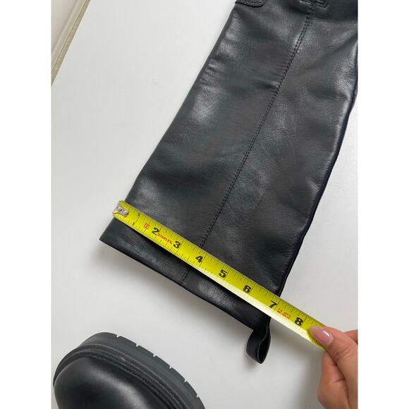 Sam Edelman Larina Tall Knee High Boot Waterproof Black Leather 6M 90s Edge Chic - Picture 13 of 13